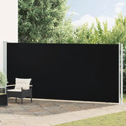 Tenda da Sole Laterale Retrattile per Patio 180x600 cm Nera 317964