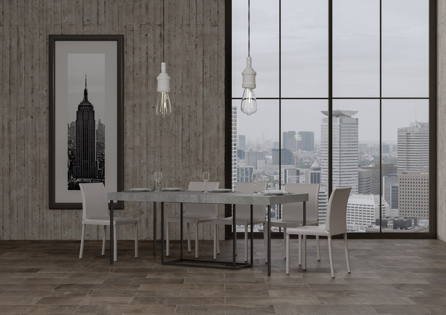 Consolle Allungabile 90-196x40x77 cm in Nobilitato Grigio