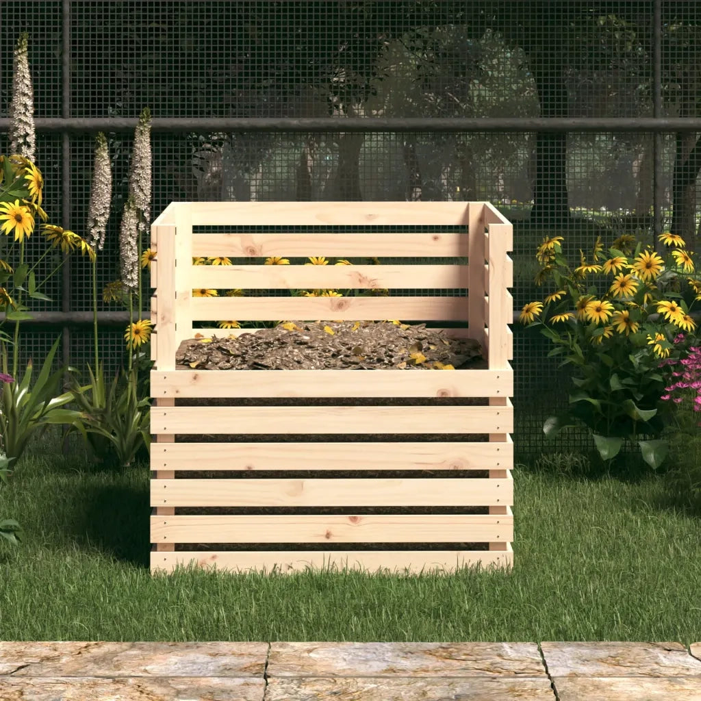 Compostiera 80x80x78 cm in Legno Massello di Pino 822187
