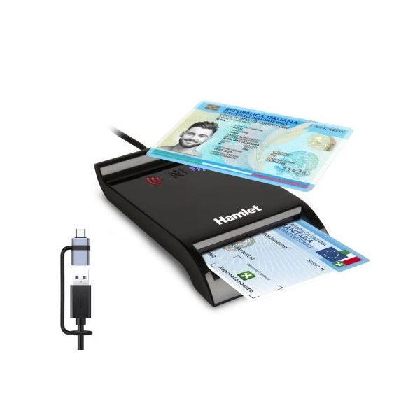 Lettore usb-a + usb-c di smart card nfc - HUSCR-NFCX