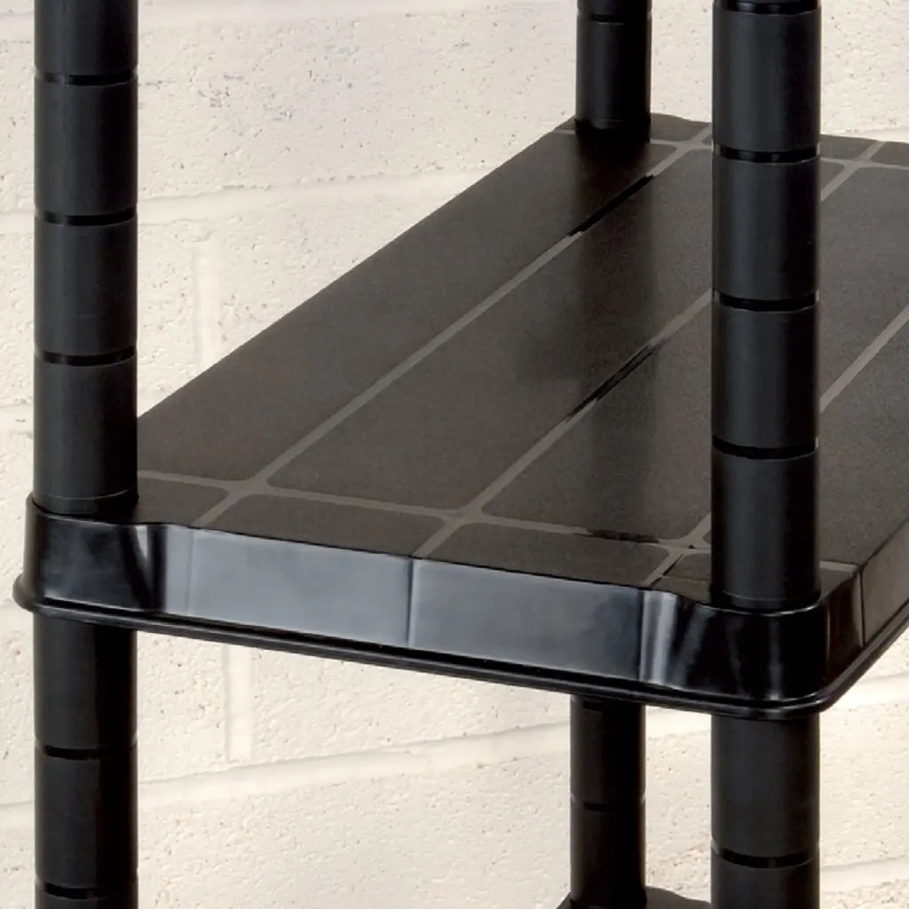 Scaffale a 4 Ripiani Nero 122x30,5x130 cm in Plastica CFW7523779