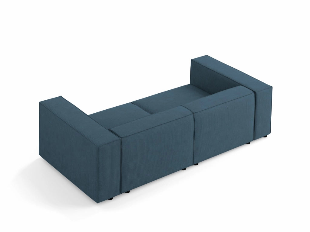 Cosmopolitan Design - Divano "Arendal" 3 posti in ciniglia con effetto a coste blu scuro 