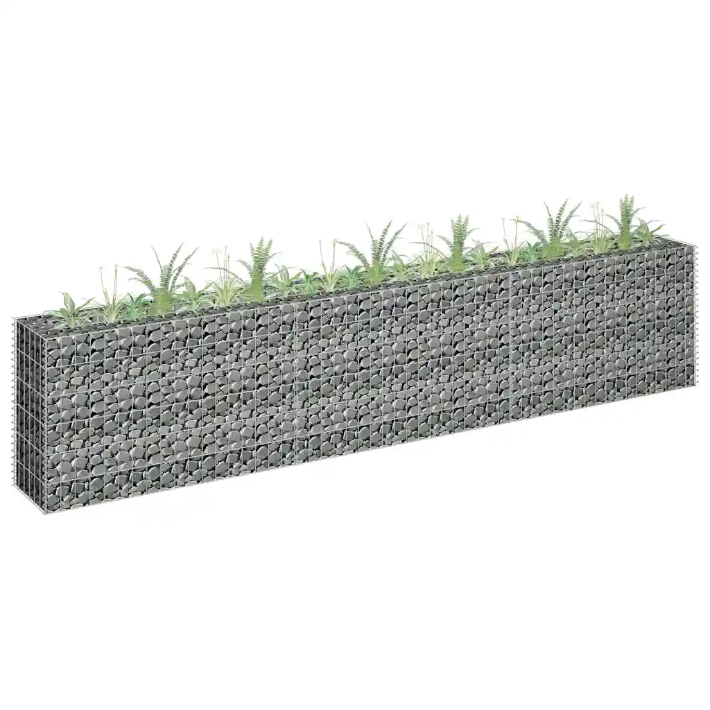 Gabbione Letto Rialzato in Acciaio Zincato 270x30x60 cm 145638