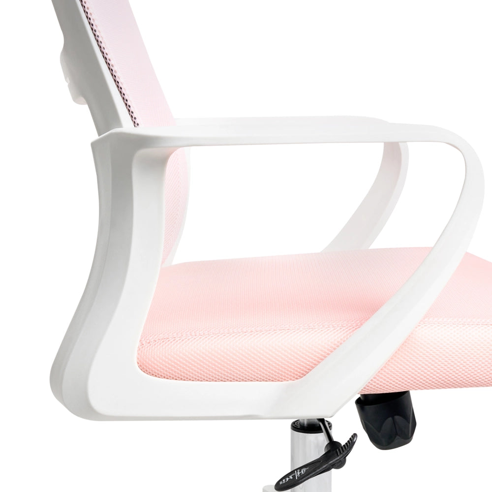 Sedia da ufficio con base girevole e poggiatesta regolabile in altezza con rete Home Office Rosa pastello stile moderno
