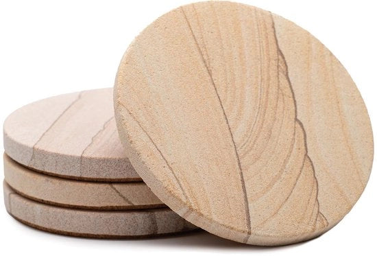 Sottopiedi in pietra naturale - unici e assorbenti - set da 4