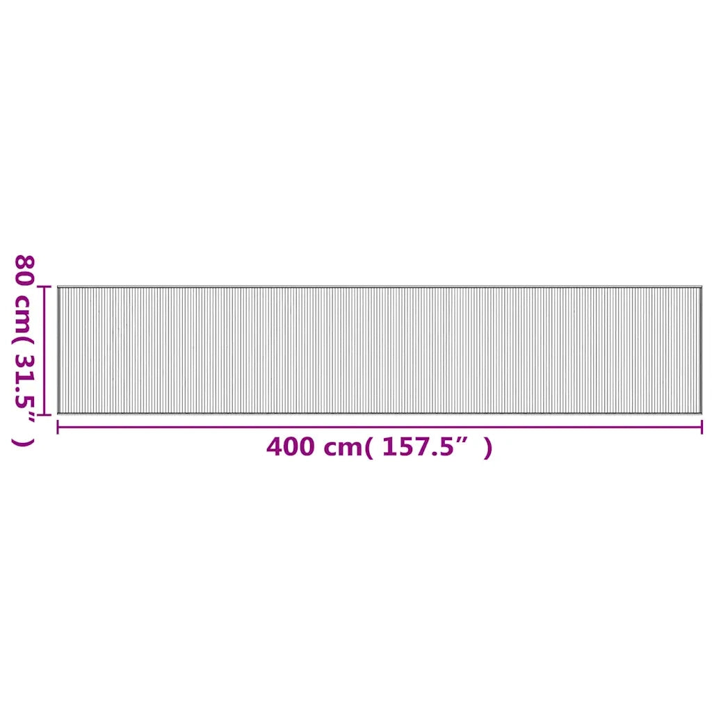 Tappeto Rettangolare Marrone 80x400 cm in BambÃ¹