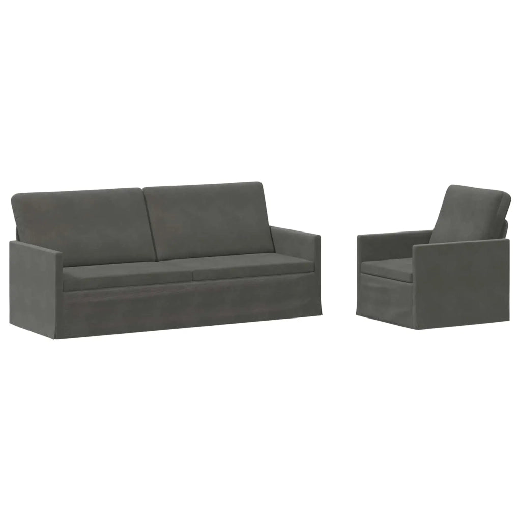 Set di divani 2 pcs Grigio Scuro Tessuto in Cords 3433255