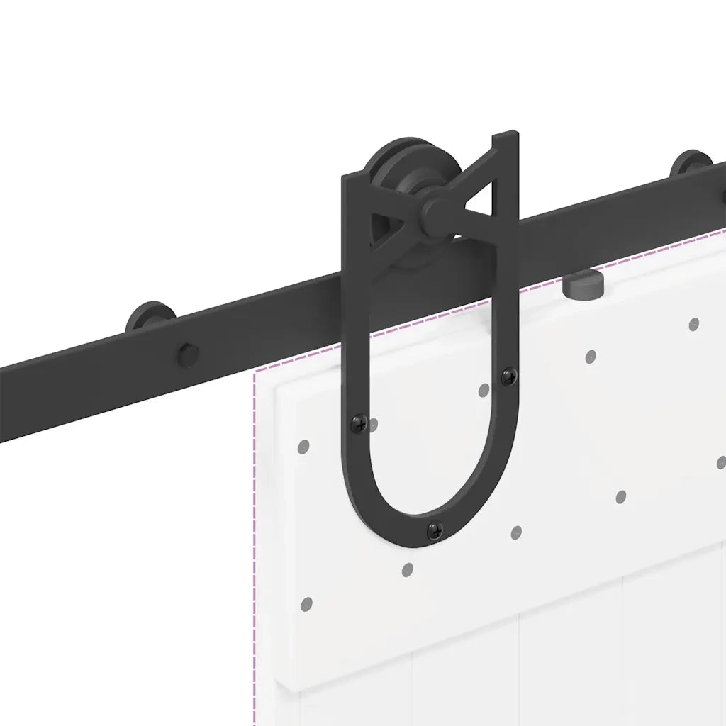 Kit di Binari per Porte Scorrevoli 200 cm Acciaio Nero 4009733