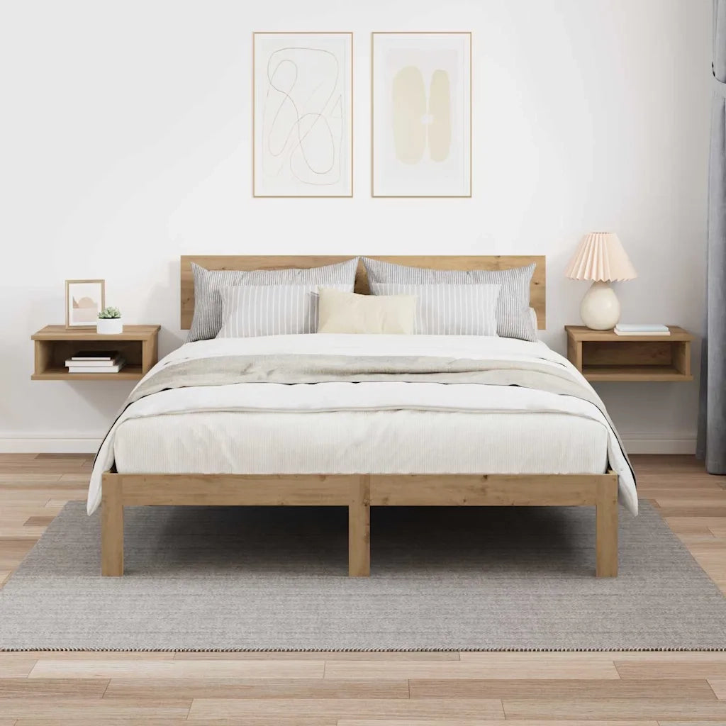 Comodino 2 pcs Rovere artigianale 40 x 31 x 15 cm