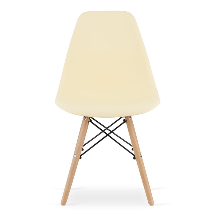 Sedia Valora OSAKA color crema con gambe naturali per soggiorno x3