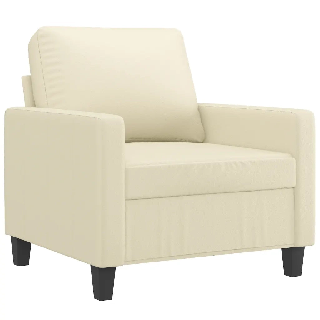 Set di Divani 4 pz con Cuscini crema in Similpelle