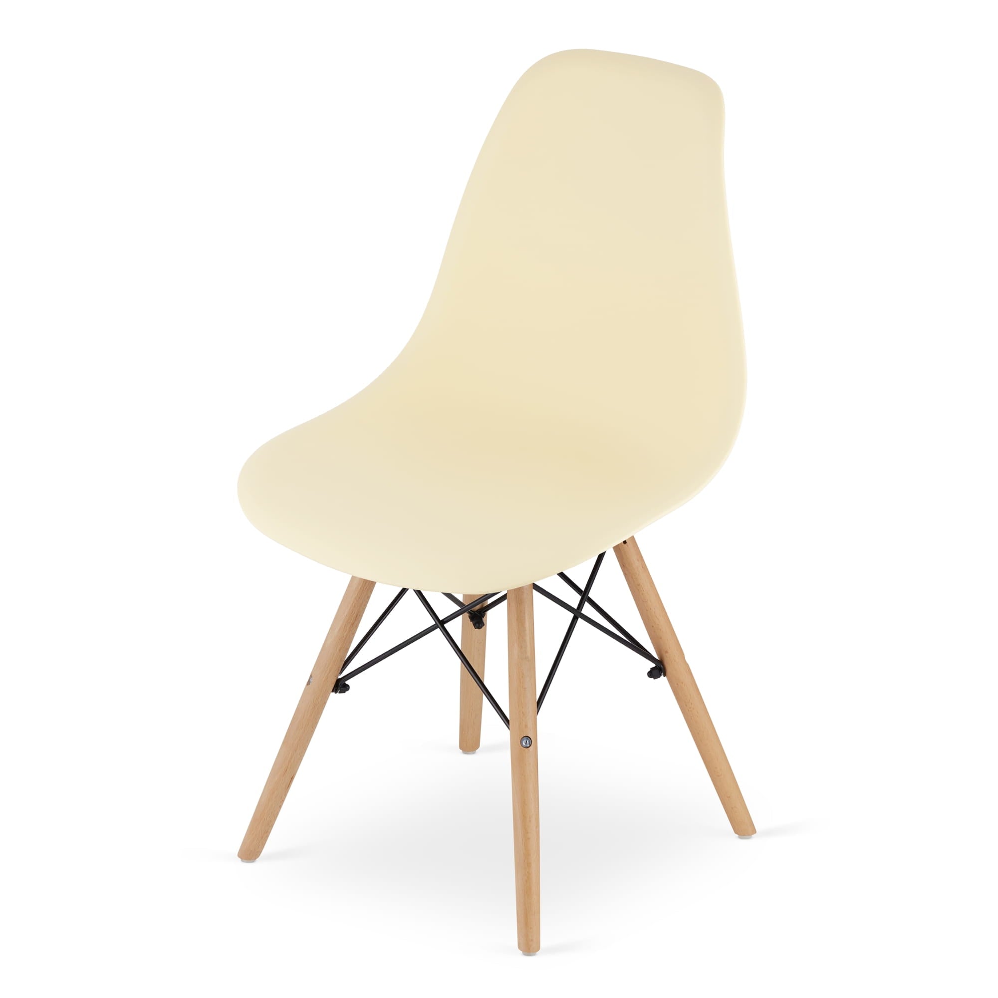 Sedia Valora OSAKA color crema con gambe naturali per soggiorno x3