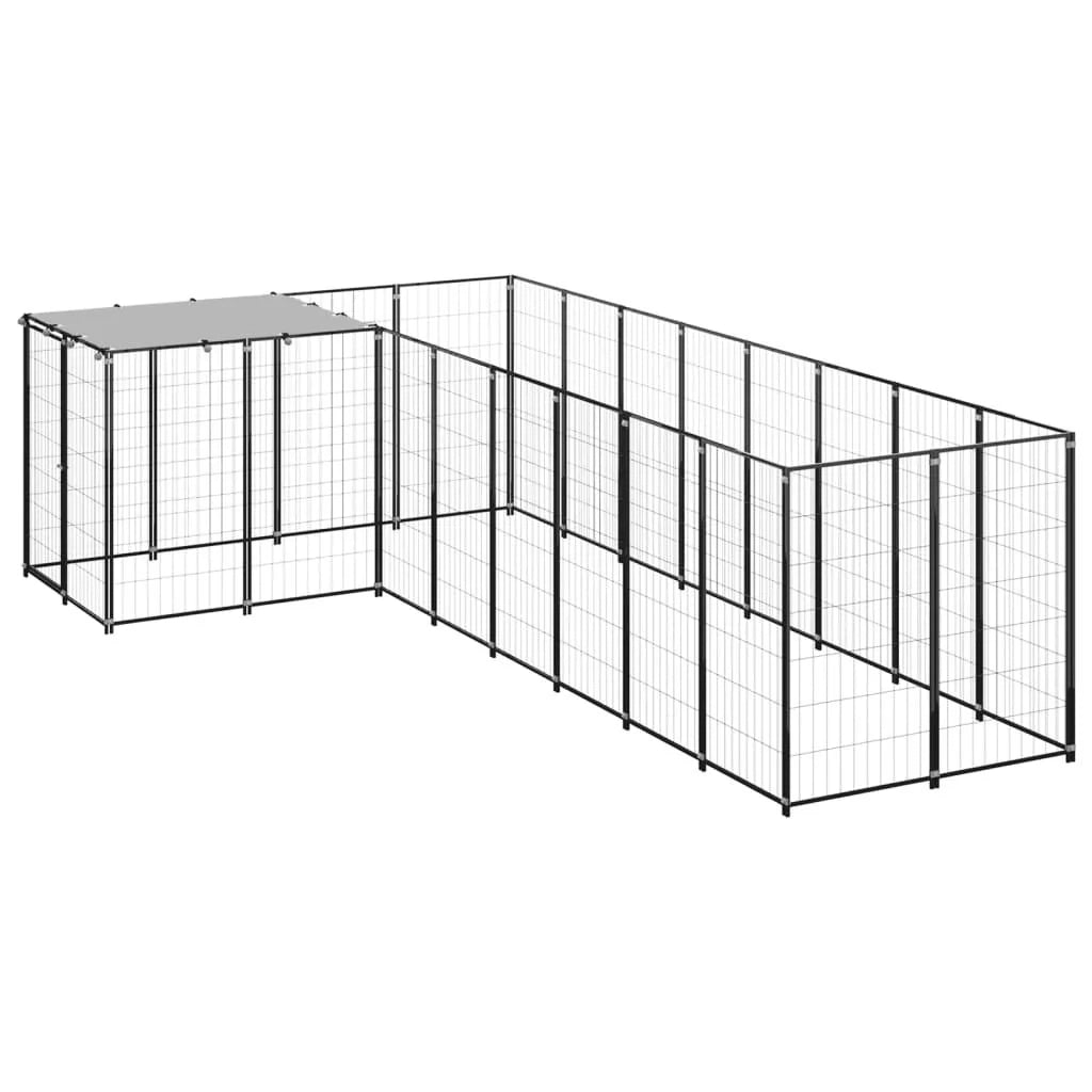 Recinto per animali da esterno per cani 6,05 m² 110 cm acciaio nero 02_0000548