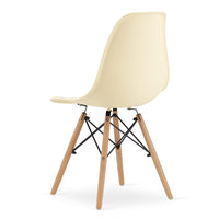 Sedia Valora OSAKA color crema con gambe naturali per soggiorno x3