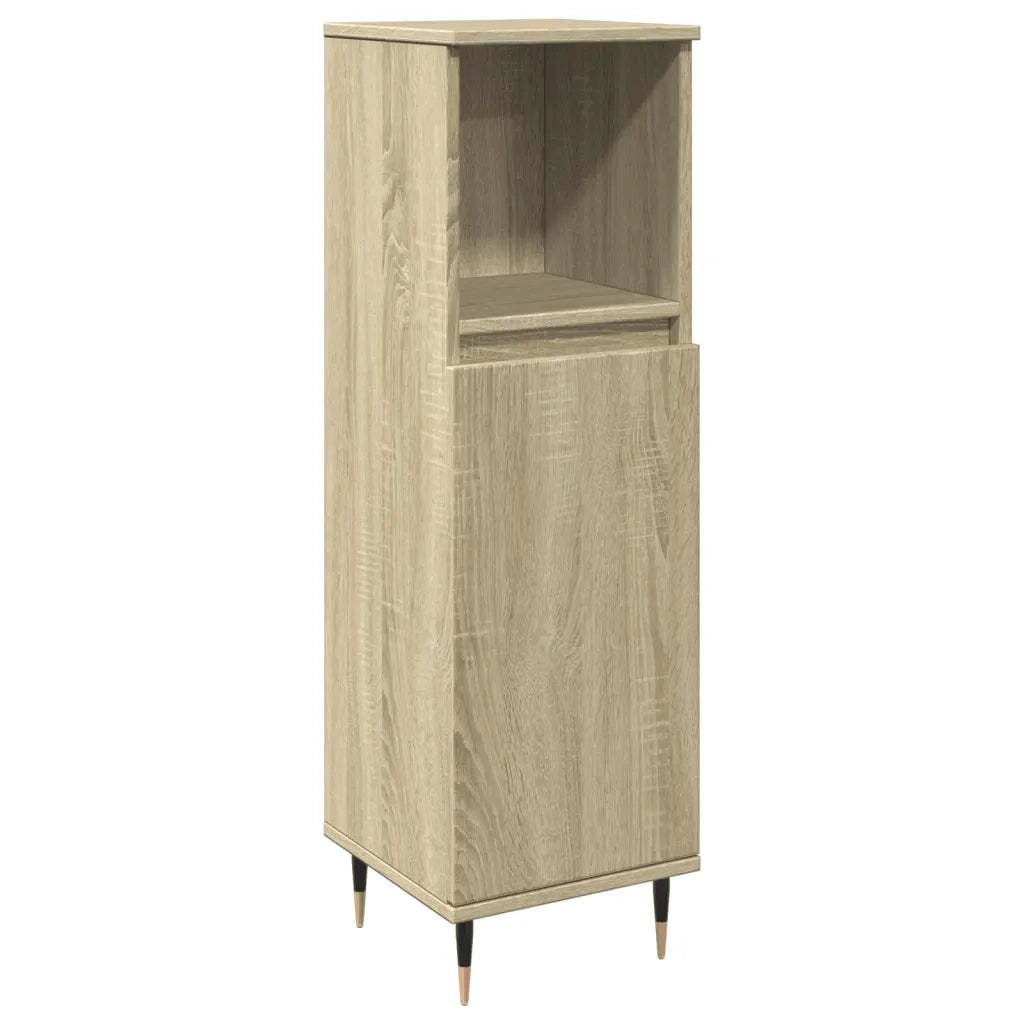 Set Mobili da Bagno 3 pz Rovere Sonoma in Legno Multistrato