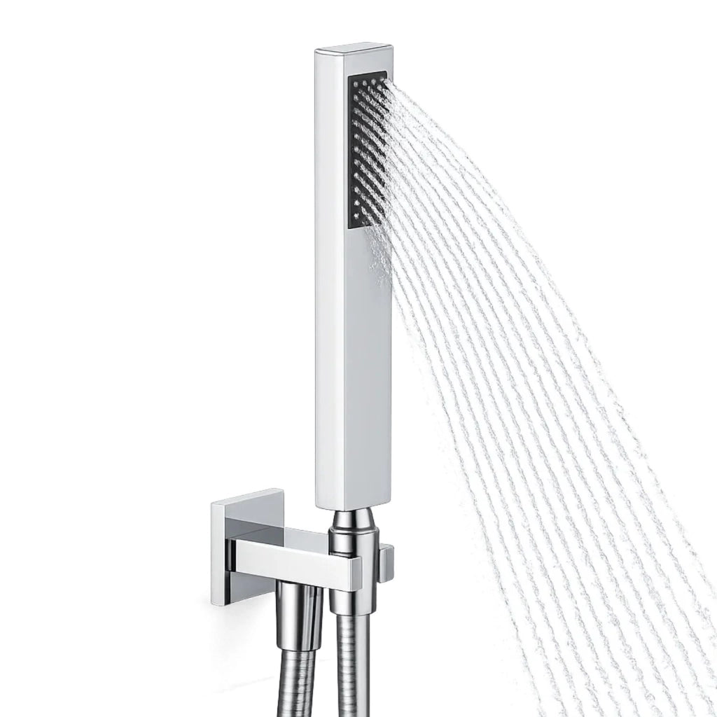 Kit doccia rettangolare in ottone cromato doccetta con presa acqua *** confezione 1