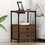 Armadio da Notte con cassetto Rovere Marrone 40 x 31 x 60 cm 859448