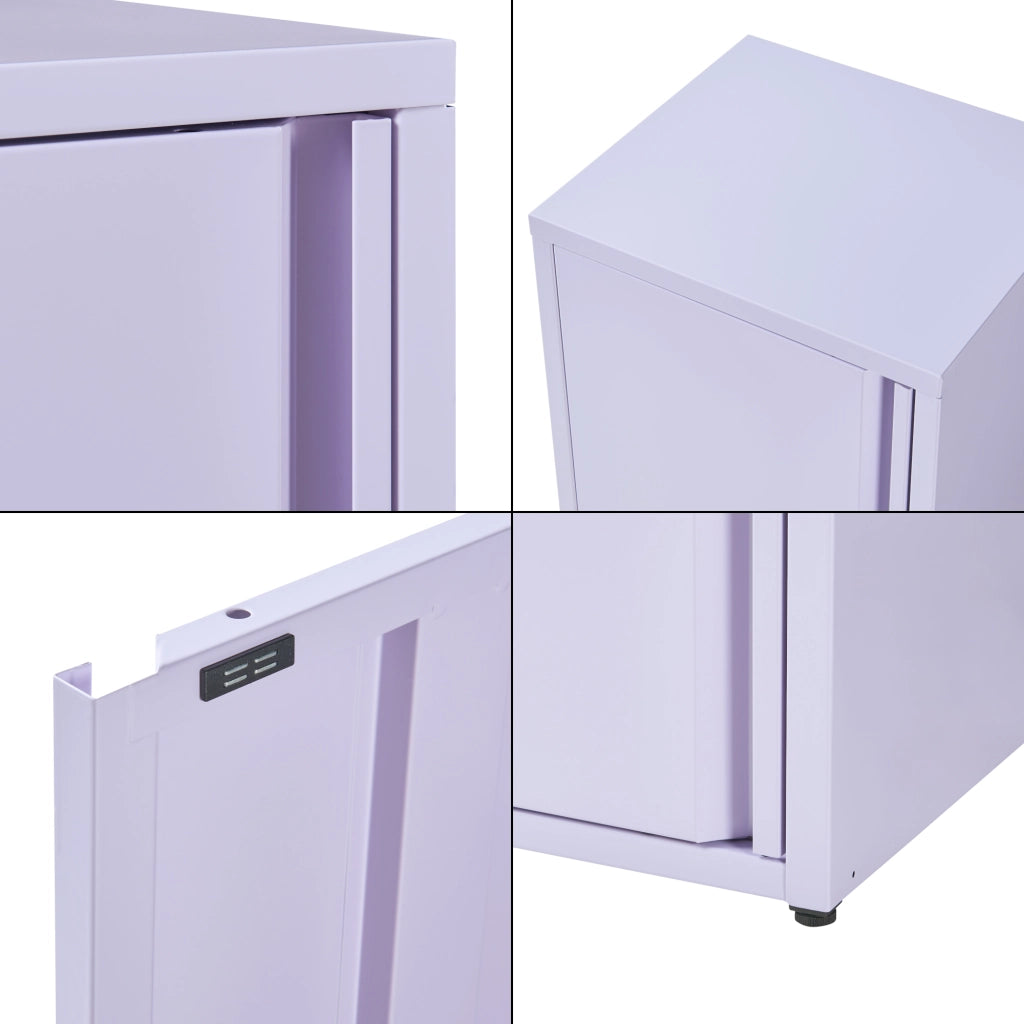 Armadio a Colonna Burlöv in Metallo Mobile per Archivio 88 x 40 x 35 cm Viola [en.casa]