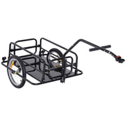EasyComfort Carrello per Bicicletta Rimorchio Cargo Bici Trasporto di Oggetti Pieghevole Portata 36kg 156x72x82cm
