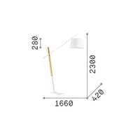 Piantana Industrial-Minimal Eminent Metallo-Legno Bianco 1 Luce E27