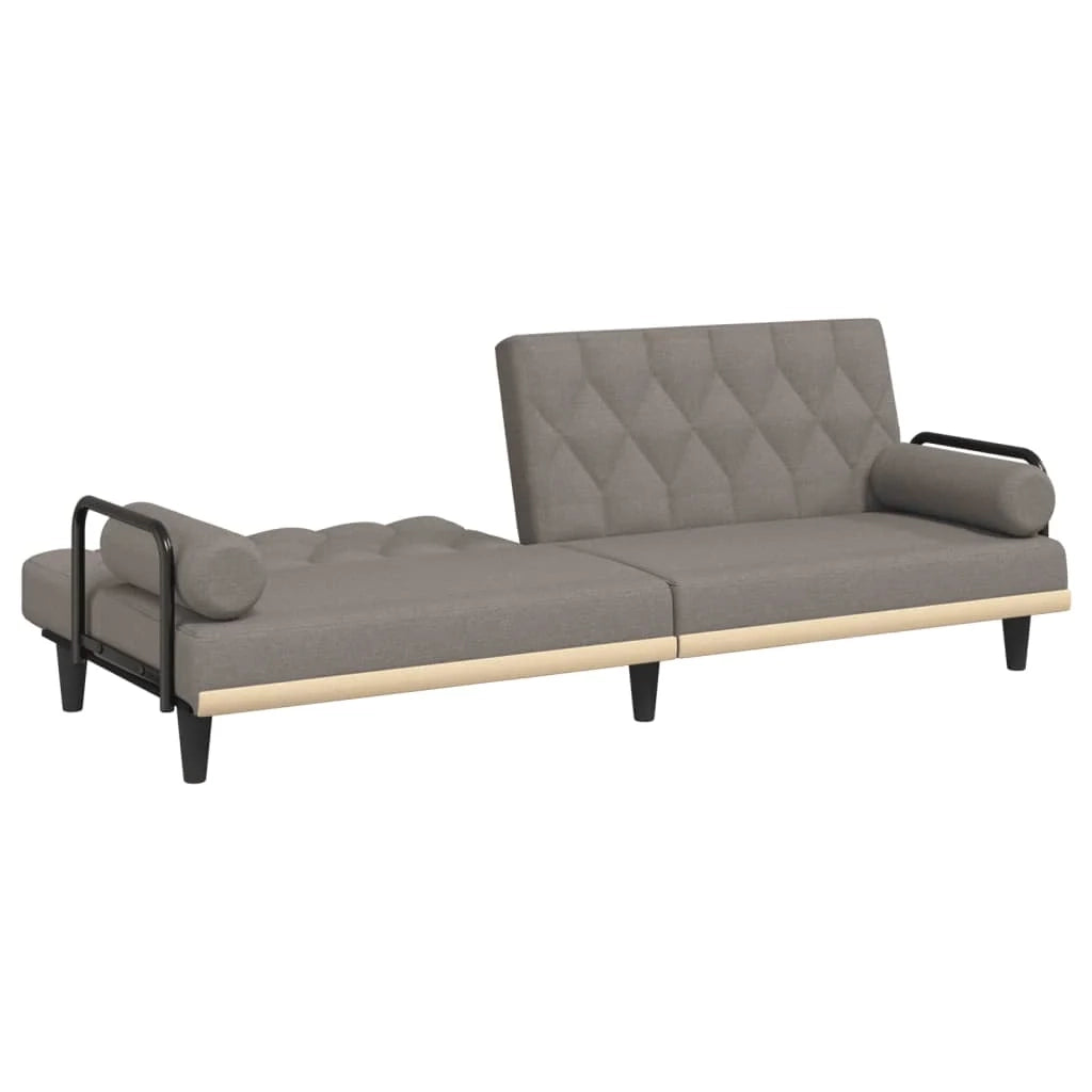 Divano letto con braccioli tessuto color tortora 02_0020412