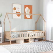 Giroletto Casetta per Bambini-Struttura Letto Bambini 90x200 cm Legno Massello di Pino 300778