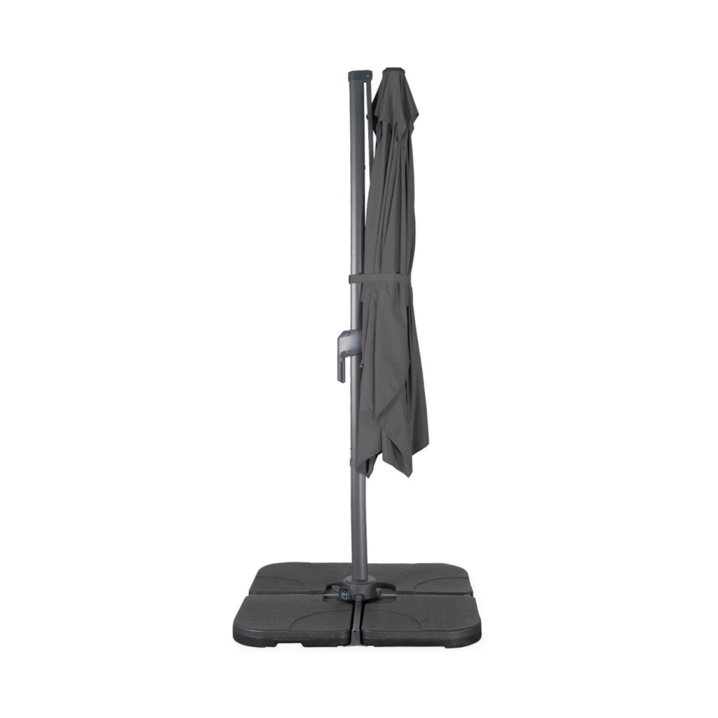 Ombrellone rettangolare eccentrico, 3x2m, grigio