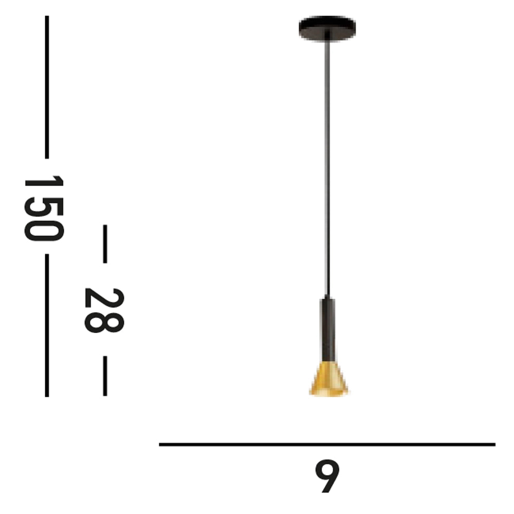Sospensione Moderna Signal Acciaio Nero Oro 1 Luce Gu10