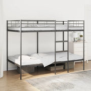 Letto a Castello senza Materasso Nero 107x203 cm in Acciaio 42000325