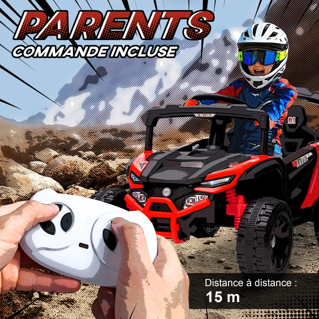 Auto elettrica per bambini ¨C Xylo ¨C Rosso, con telecomando, LED, musica, 12V