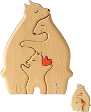 Puzzle Personalizzato in Legno Famiglia Orsi Puzzle in Legno Decorazione Interna Regalo per Famiglia Momento di Ricordo.