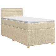 Letto box spring con materasso Crema 90 x 200 cm Tessuto 3451375