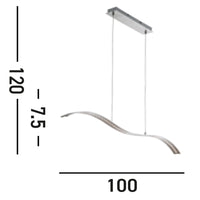 Lampadario Moderno Ala Acciaio Argento Marrone Led 10W 3000K