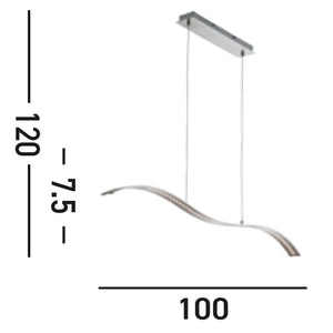 Lampadario Moderno Ala Acciaio Argento Marrone Led 10W 3000K