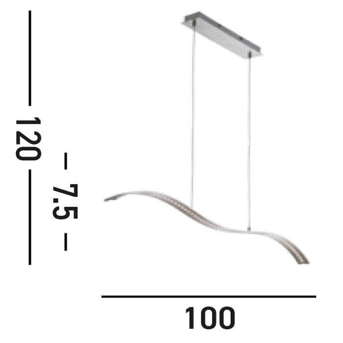 Lampadario Moderno Ala Acciaio Argento Marrone Led 10W 3000K