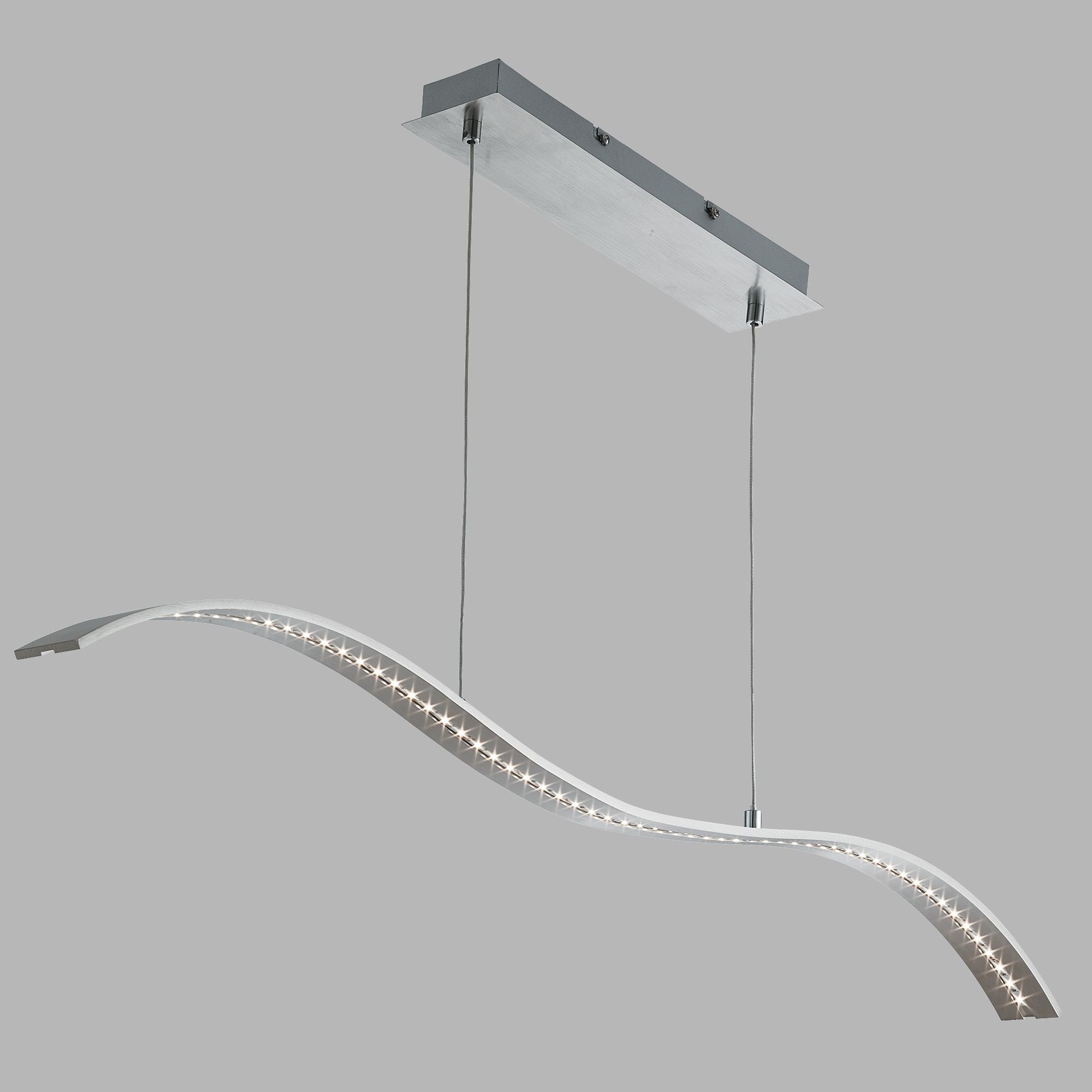 Lampadario Moderno Ala Acciaio Argento Marrone Led 10W 3000K