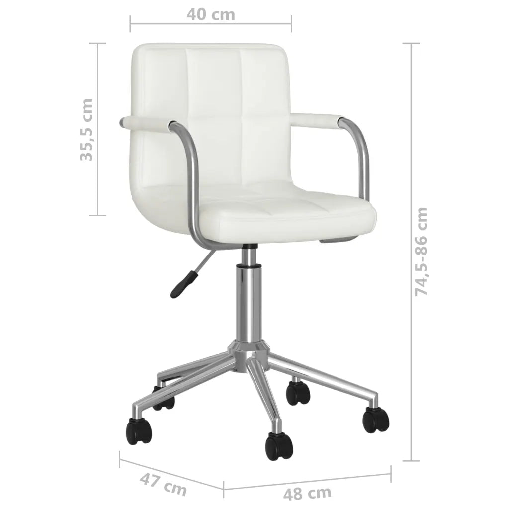 Sedia da Ufficio Girevole Bianca in Similpelle 334811