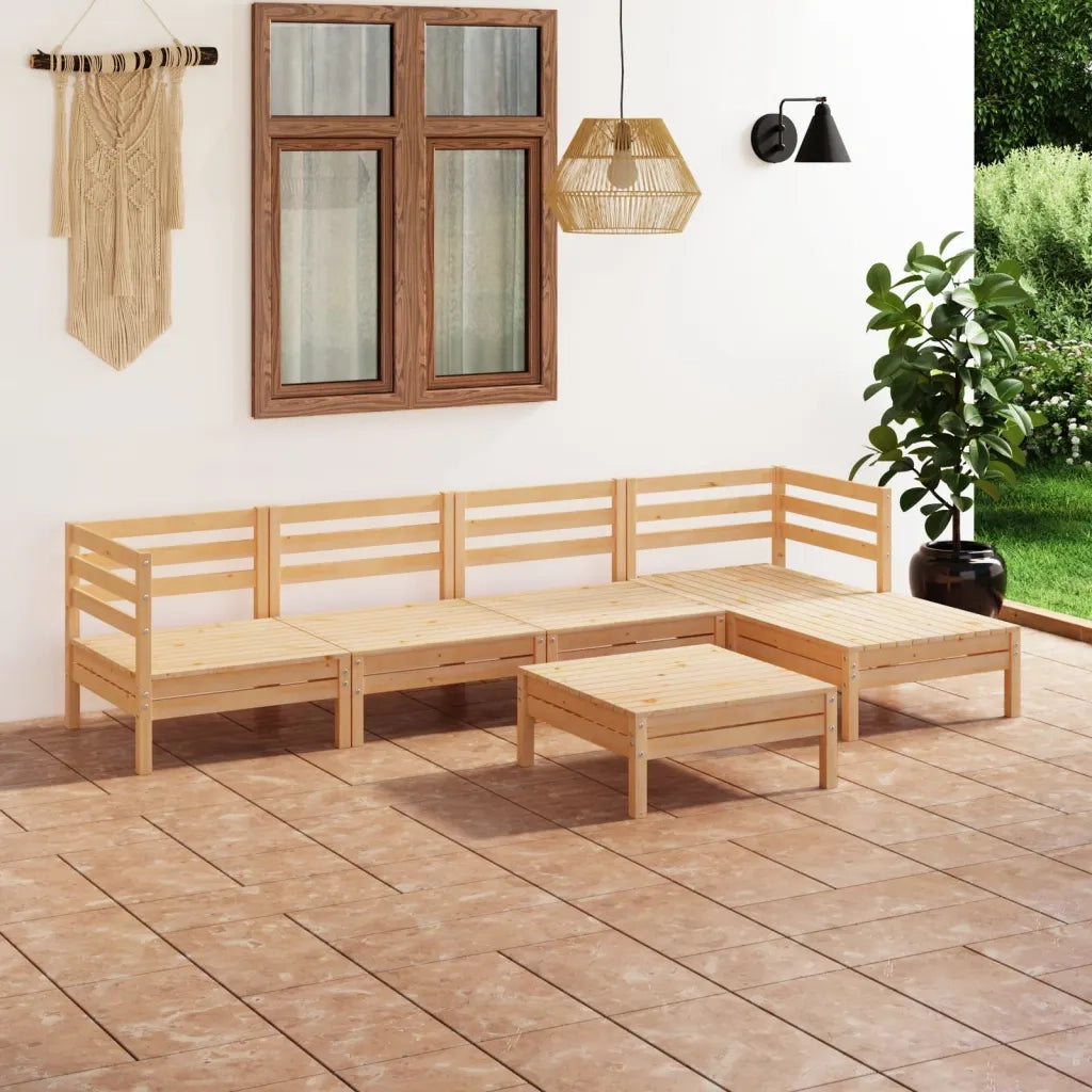 Set Divani da Giardino 6 pz in Legno Massello di Pino cod mxl 36557