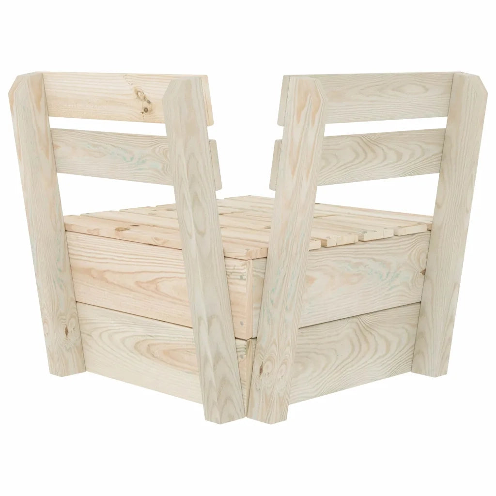 Divano Angolare Modulare su Pallet-Sofa-Divanetto in Legno di Abete Impregnato
