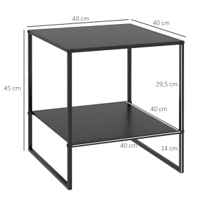 TAVOLINO Laterale 40x40x45 cm in Acciaio Nero