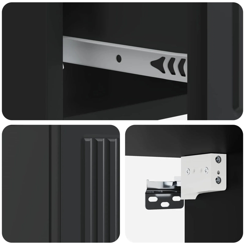 Mobiletto da notte a muro con cassetto Nero 33 x 34,5 x 20 cm 897917