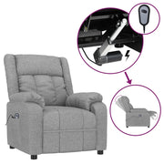 Poltrona | Sedia Relax Elettrica Reclinabile Grigio Chiaro in Tessuto