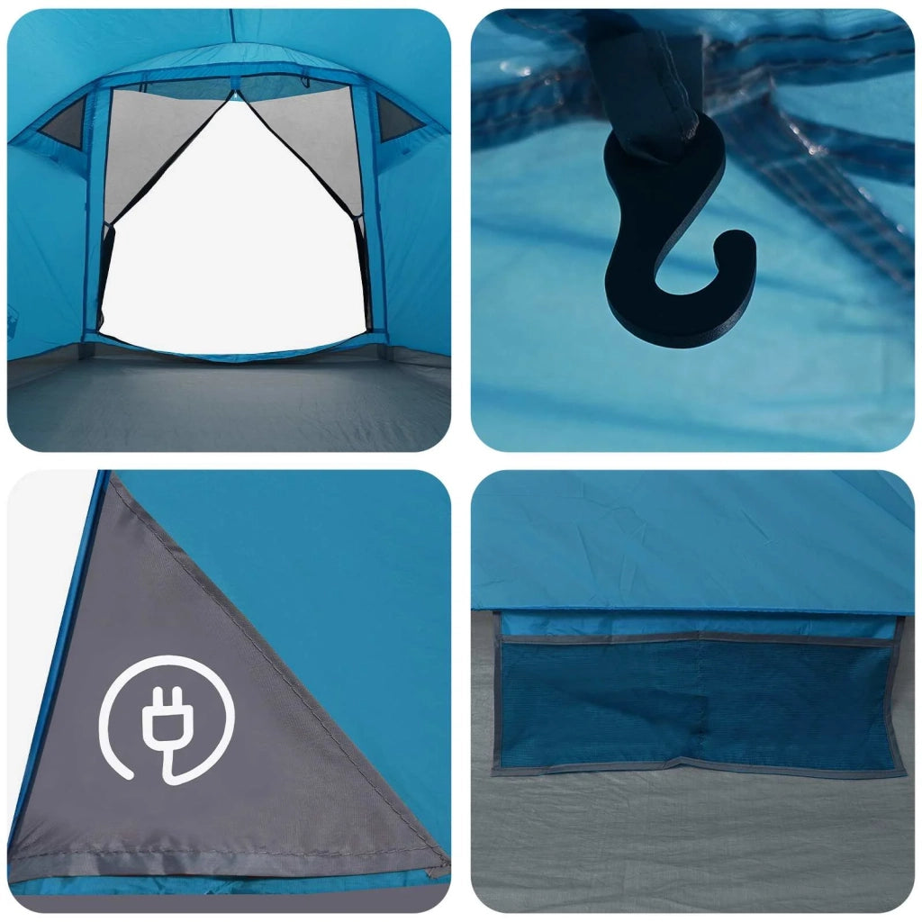 Tenda Capanna con tetto Blu 4 persone Poliestere e Acciaio 42028580
