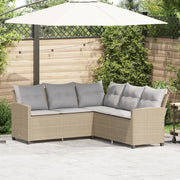 Divano a Forma di L con Cuscini-Sofa con Cuscini in Polyrattan Beige 623658