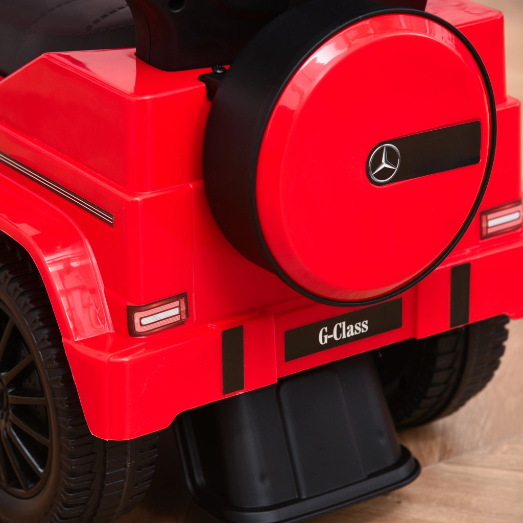 Macchina Cavalcabile a Spinta per Bambini 85,5x40,5x95 cm con Licenza Mercedes Benz G350 Tettuccio e Maniglia in PP
