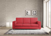 Divano marrak 3 posti (tre sedute da 60cm) misure esterne l.208cm | rosso - Mobili 2G