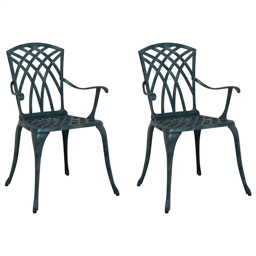 Sedia da Giardino 2 pcs Verde 53 x 51 x 88,5cm Alluminio 42002401