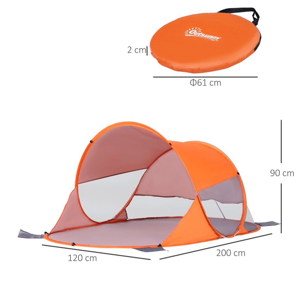 Tenda da spiaggia pieghevole pop-up automatica ¨C zephmum ¨C arancione