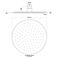 Soffione doccia tondo anticalcare da cm 30, doccia a pioggia
