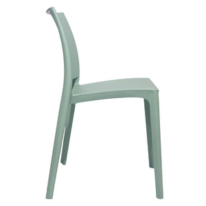 Sedia da sala da pranzo Altea in plastica colore Verde Salvia modello comfort